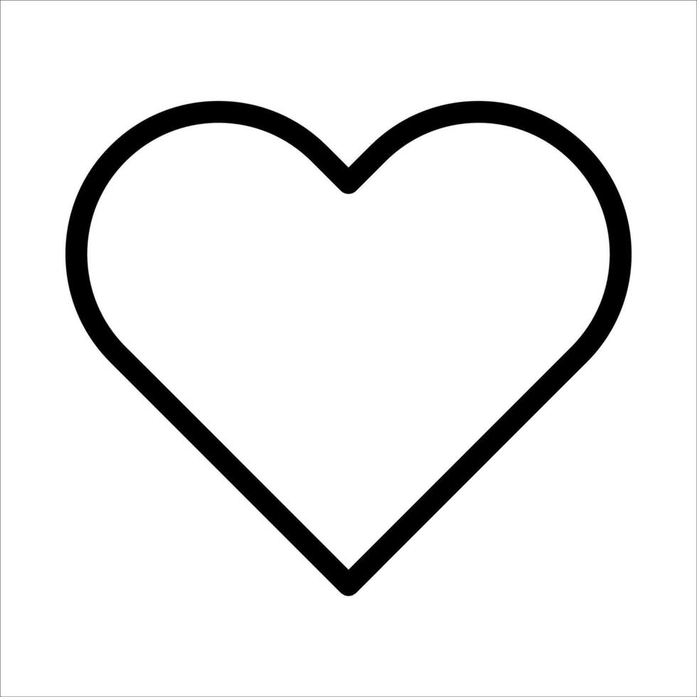 A unique heart outline on a white background vector