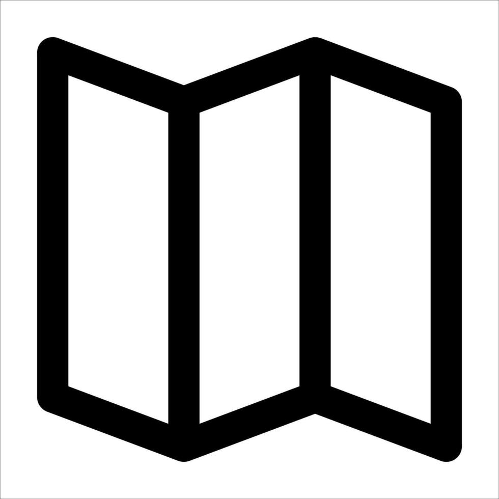 A unique black and white icon of a map vector