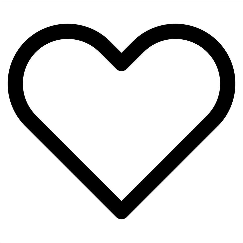 A unique black and white heart outline on a white background vector