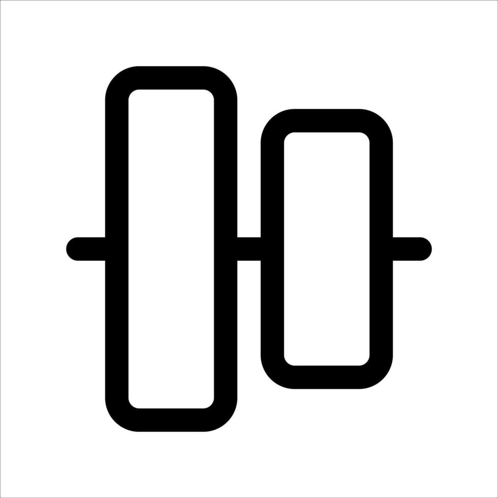 A unique black and white icon of a barbell vector