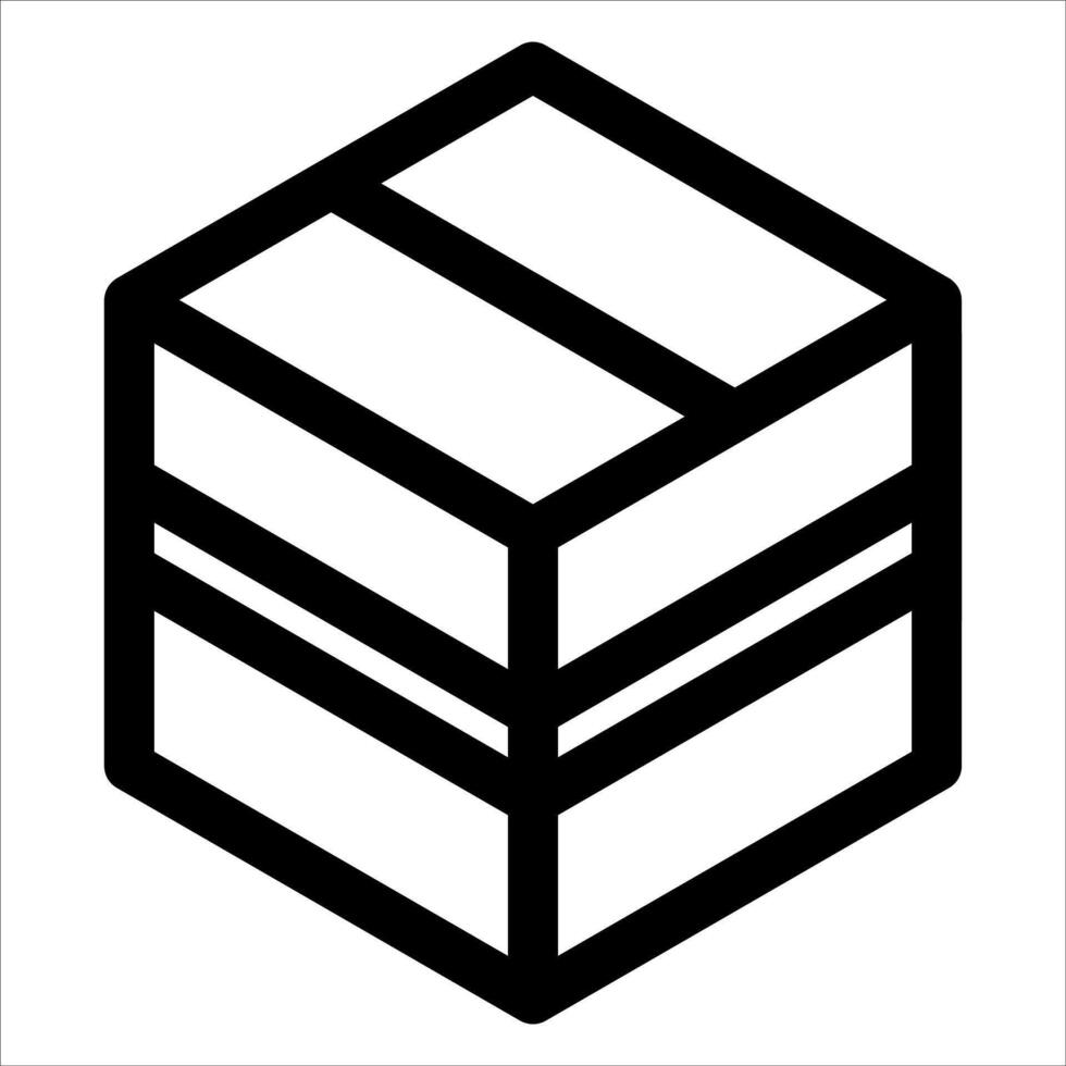 A unique black and white image of a cube in white background vector