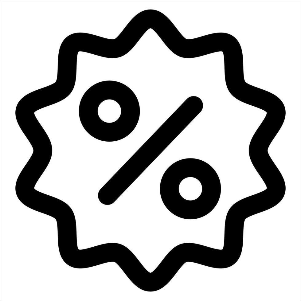 A unique black and white icon of a percentage sign vector