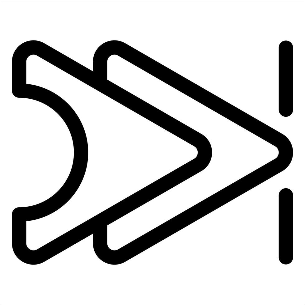 A new black and white icon of a right arrow vector