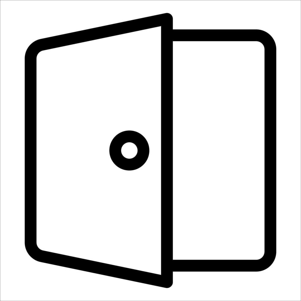 A black and white icon of a door vector