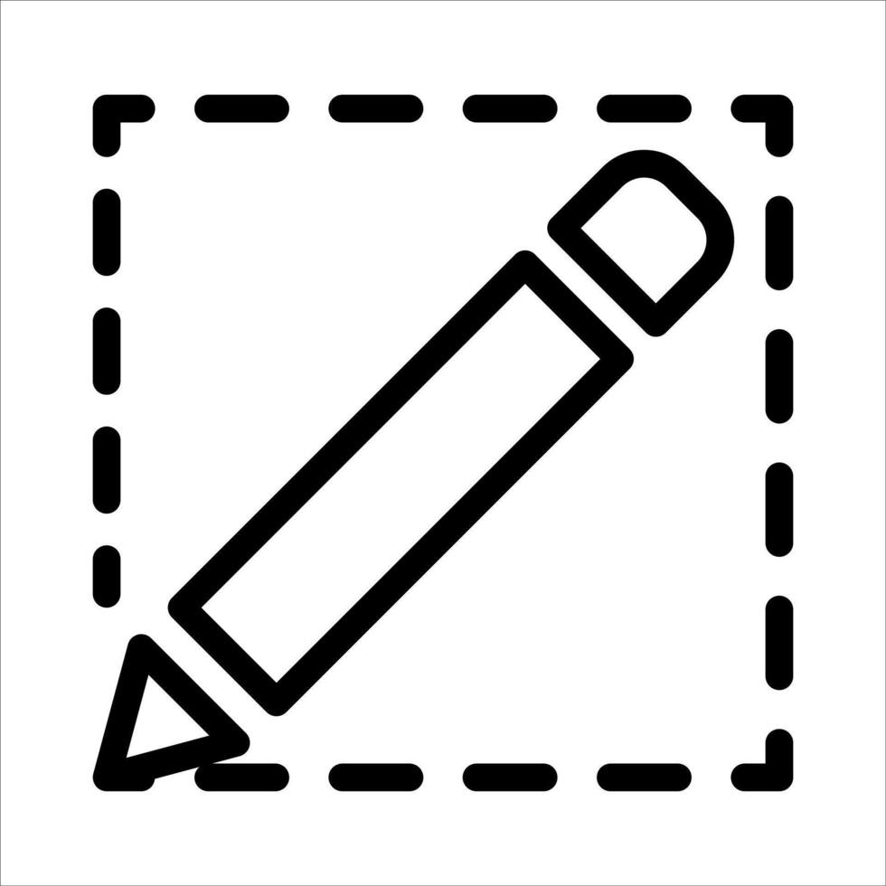 A new black and white line drawing of a pencil vector