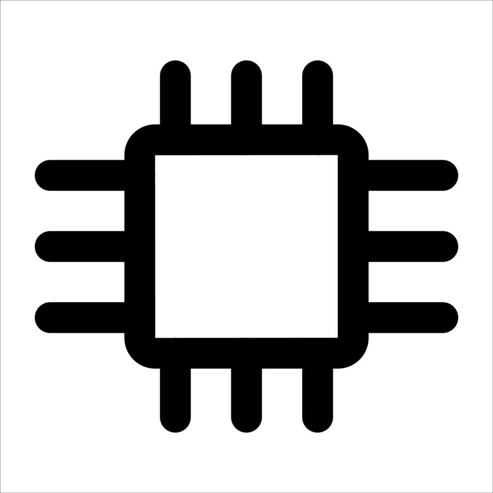 A unique black and white image of a computer chip vector