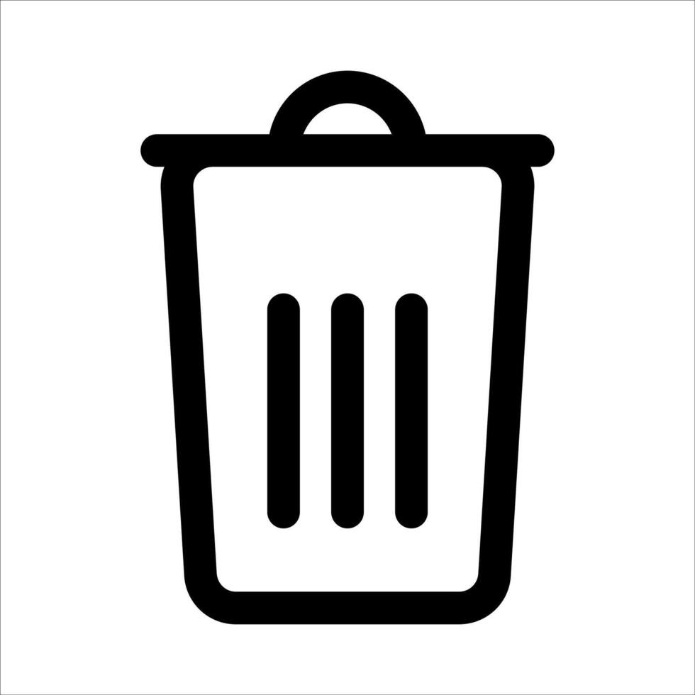 A new unique black and white trash can icon on a white background vector