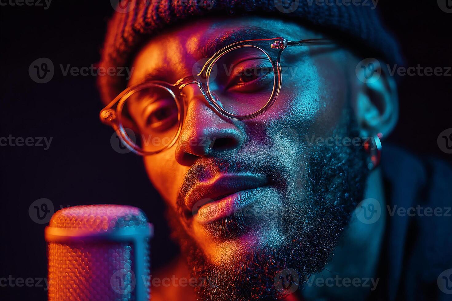 Portrait with Microphone photo