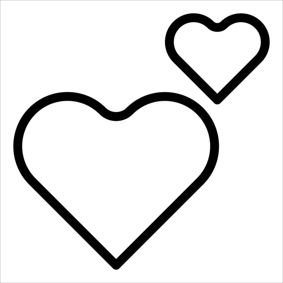 A new unique black and white heart outline on a white background vector