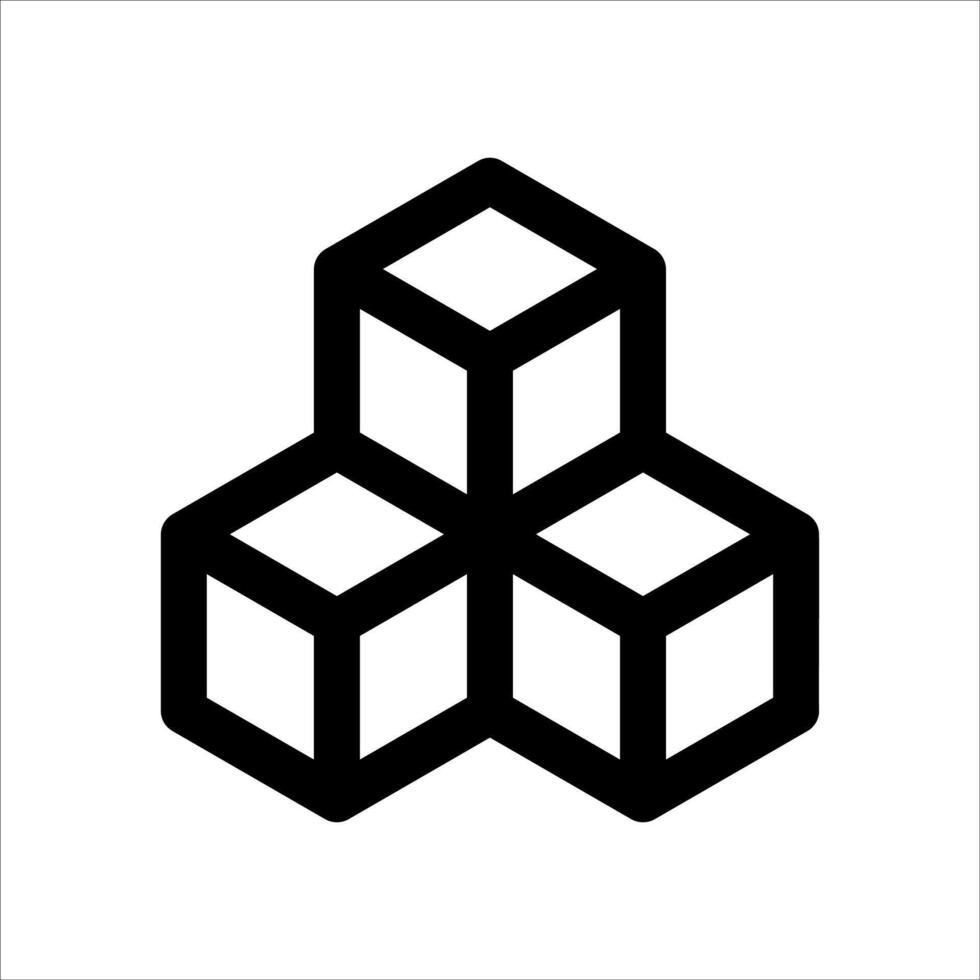 A unique black and white image of a cube vector