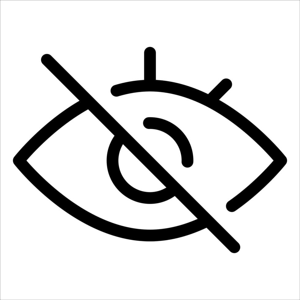 No eye icon illustration vector