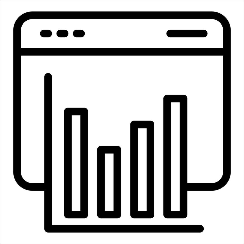 A new black and white icon of a bar chart vector