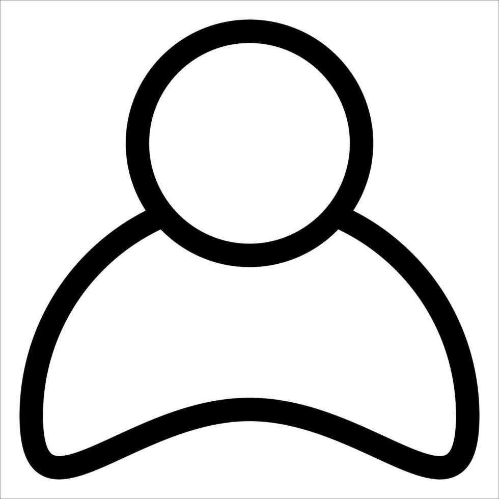 A new person icon with a black outline vector