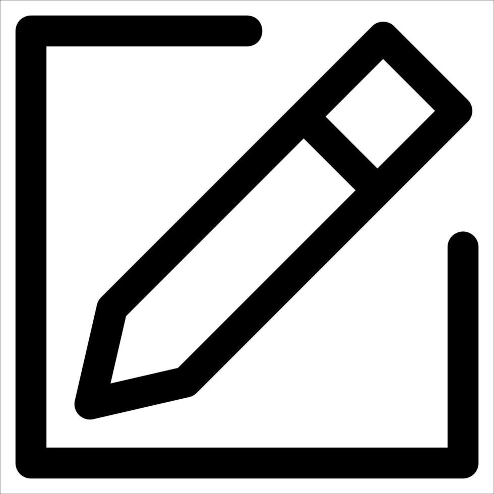 A new unique black and white icon of a pencil in white background vector