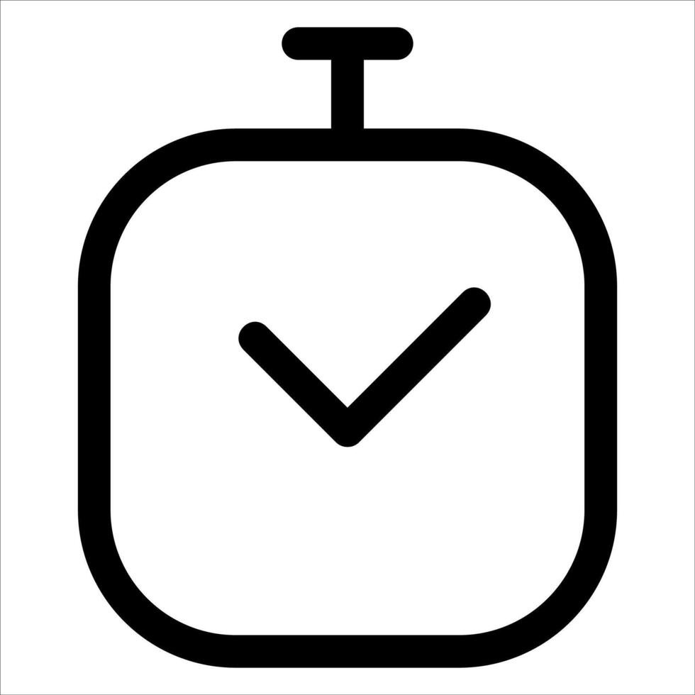 A unique black and white icon of a clock in white background vector