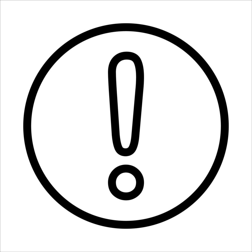 A unique black and white icon of an exclamation mark vector