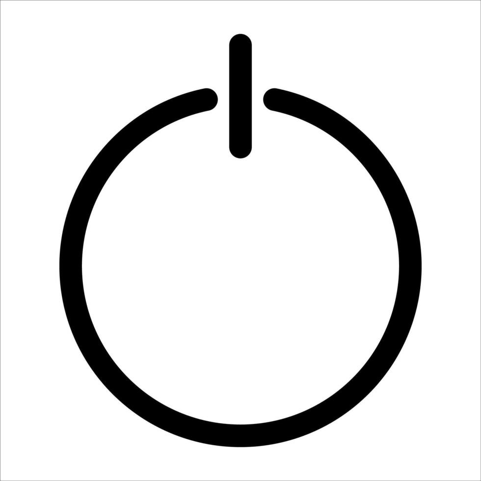 A unique black and white icon of a power button vector