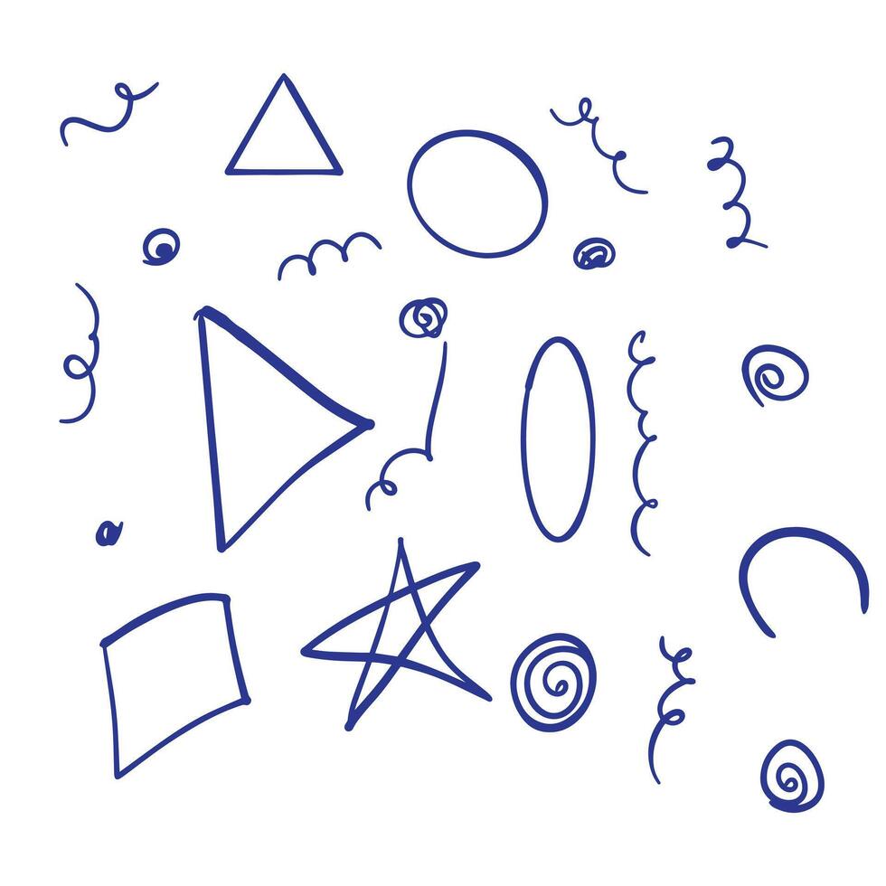 simple hand drawn set elements vector
