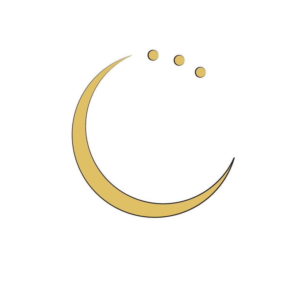 Eco logo moon symbol and dots vector