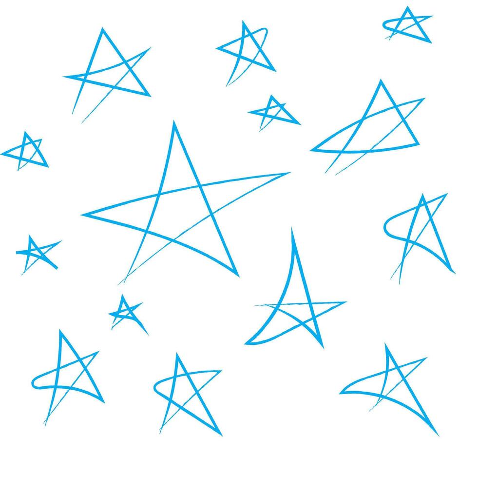 Cute hand drawn background with stars vector