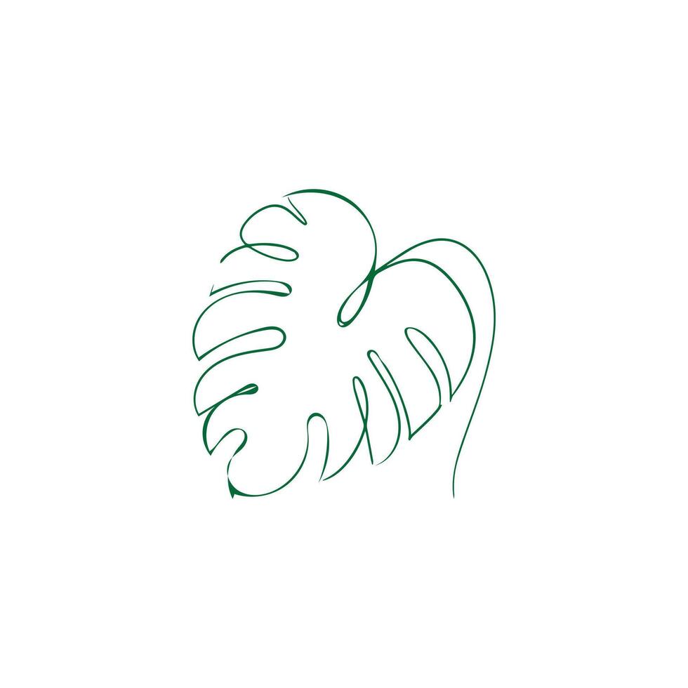 a palm leaf is drawn with a line vector