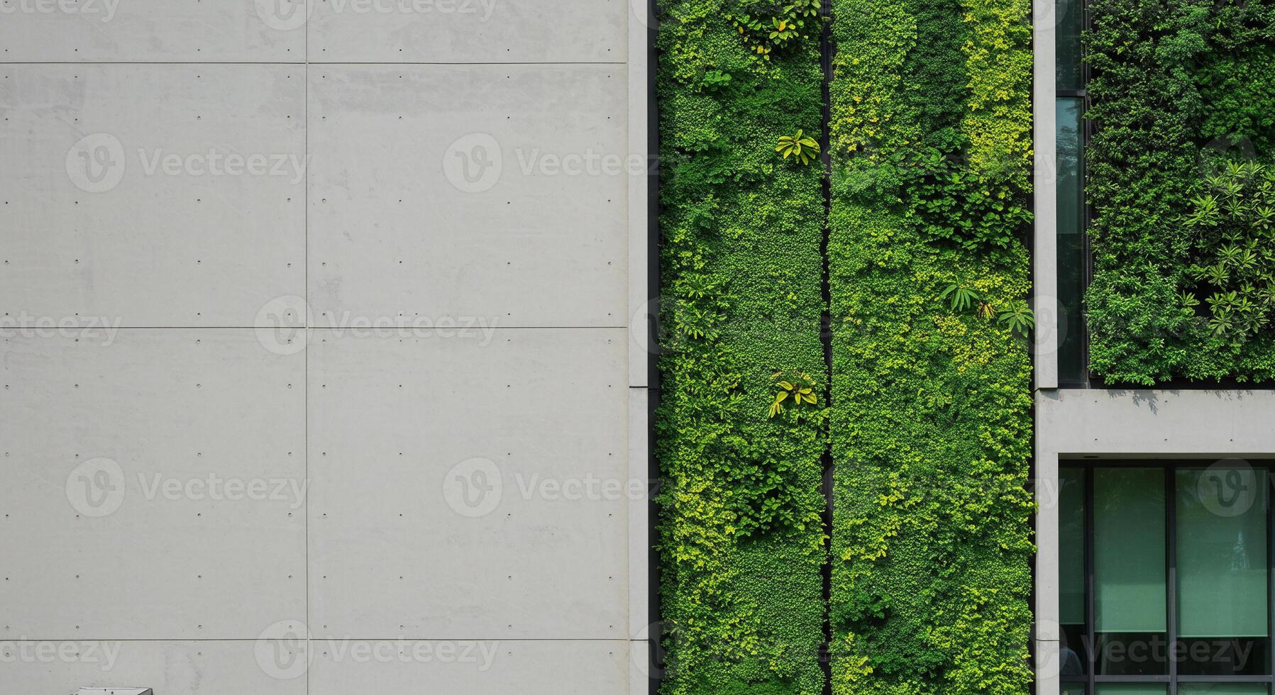 Living Wall Modern Architecture Concrete Facade Urban Design Green Building Sustainable Environment Copy Space photo