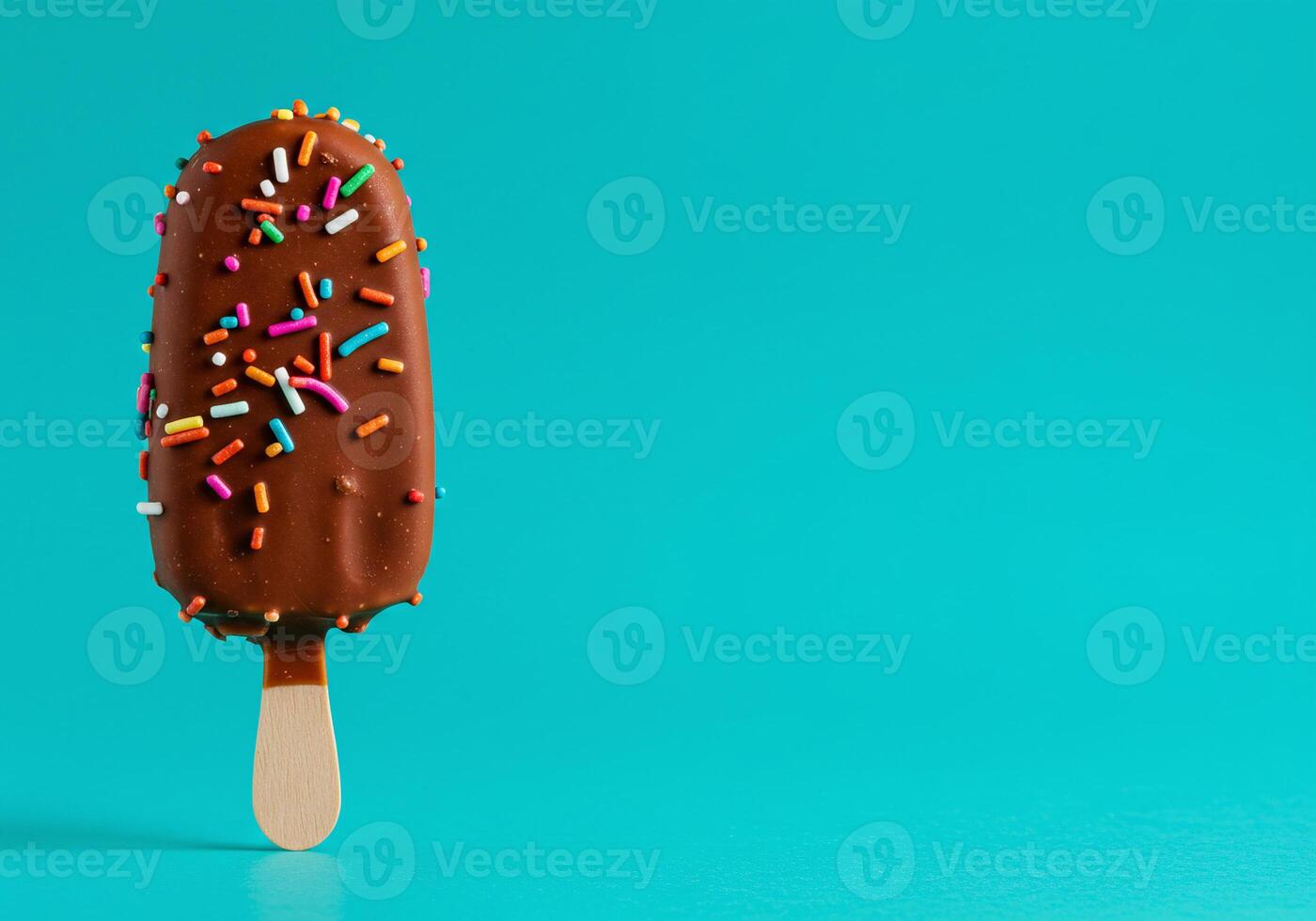 Chocolate Covered Popsicle Sprinkles Blue Background Photography Still Life Fun photo