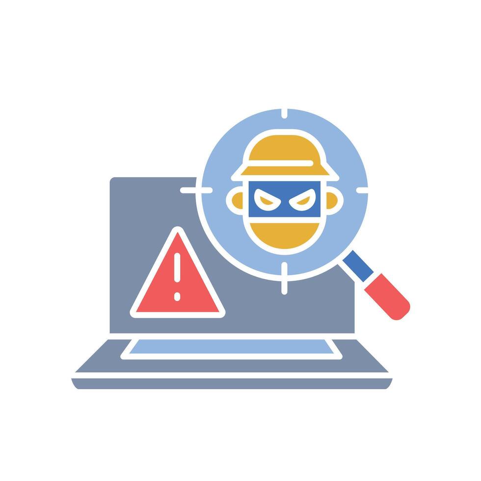 fraud detection color flat icon vector