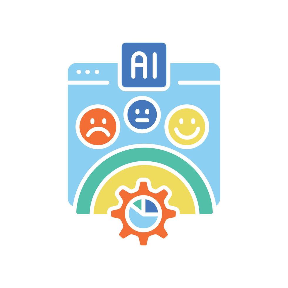 audience emotional reaction analysis color flat icon for digital and print projects. vector