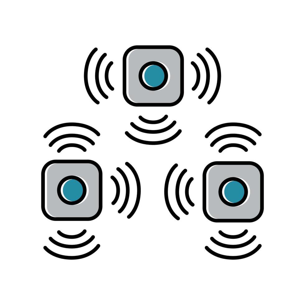 Sensors color line icon for digital and print projects. vector