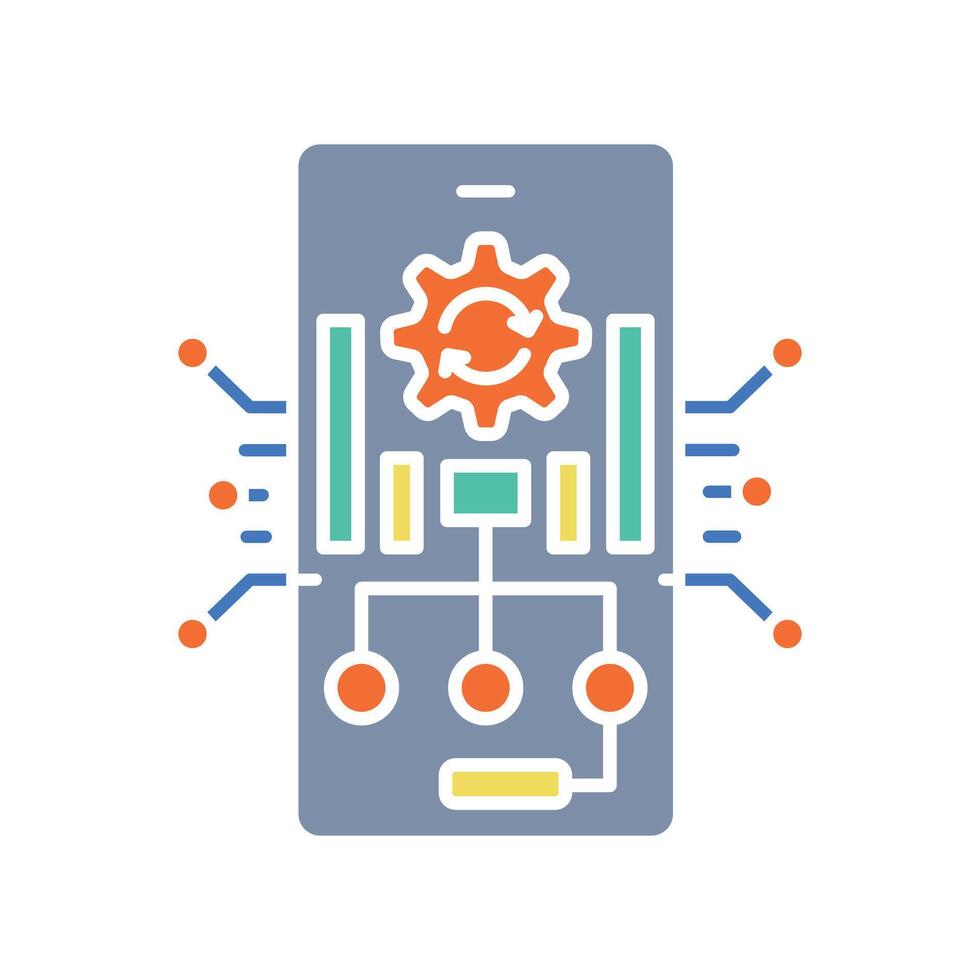 generation of graphics articles color flat icon for digital and print projects. vector