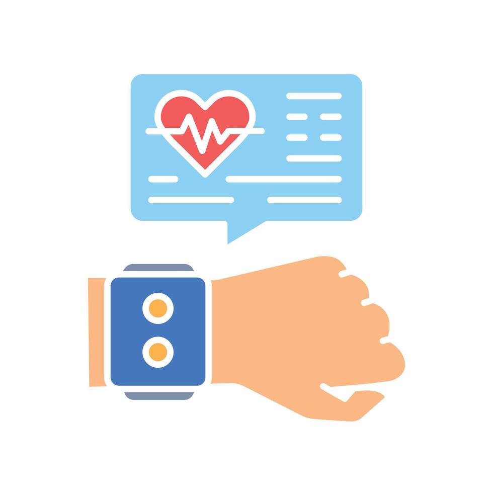 fitness tracker color flat icon for digital and print projects. vector