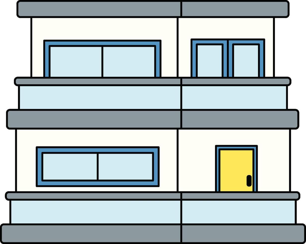 Modern house with balcony illustration vector