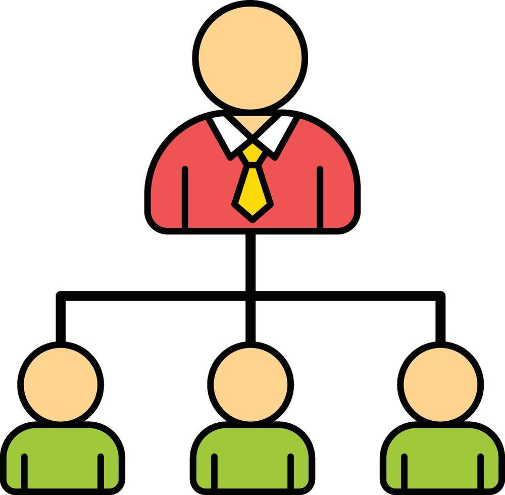 Team Hierarchy with Leader Illustration vector
