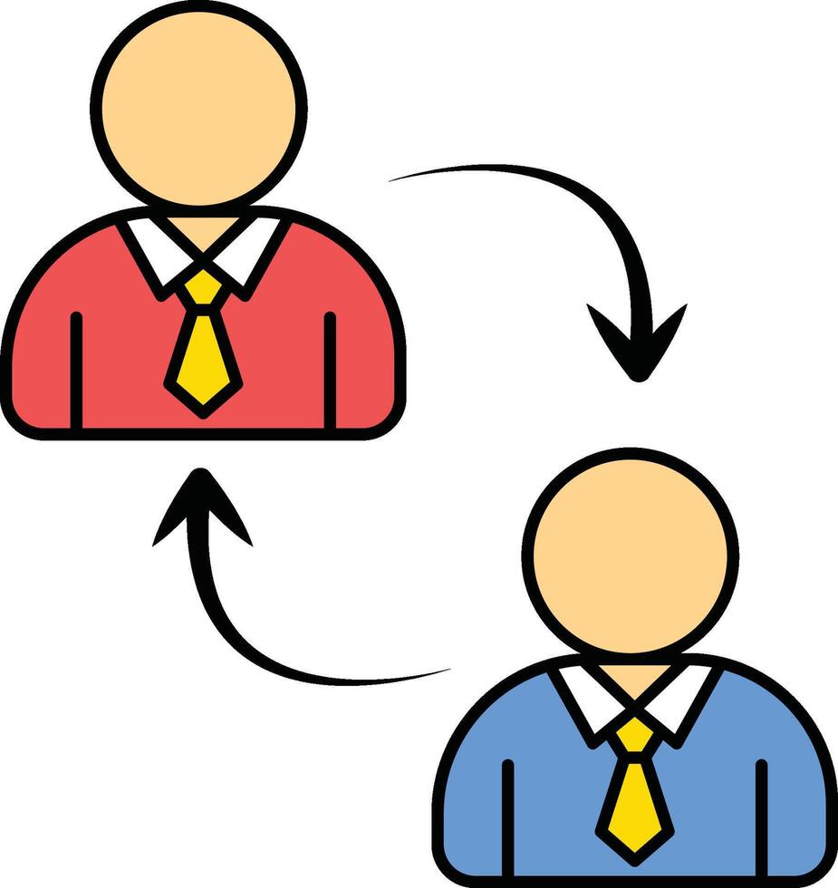 Two people exchanging information illustration vector