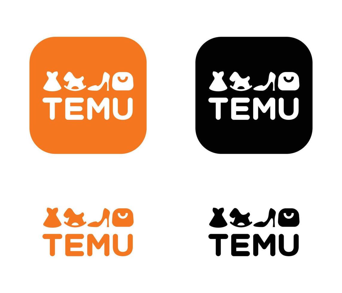 Popular online shopping app Temu logo. temu logo download vector