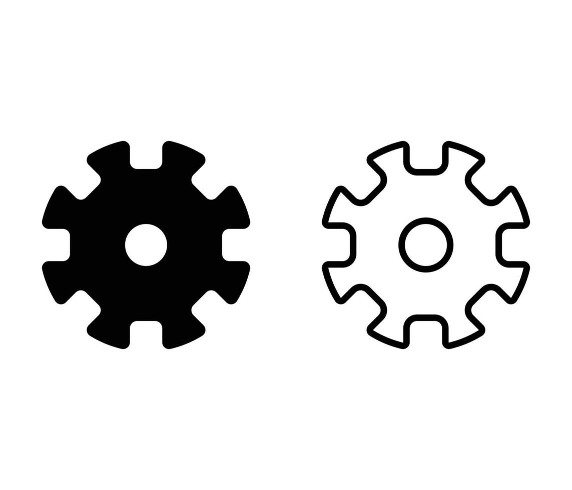 settings icon set for mobile and web apps vector