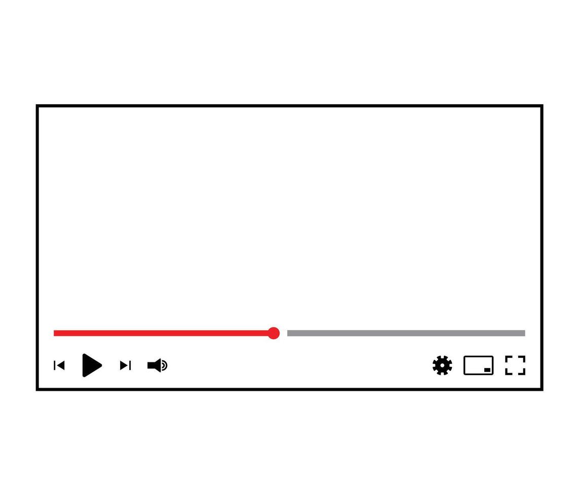 sample media player interface for web apps with playback controls vector