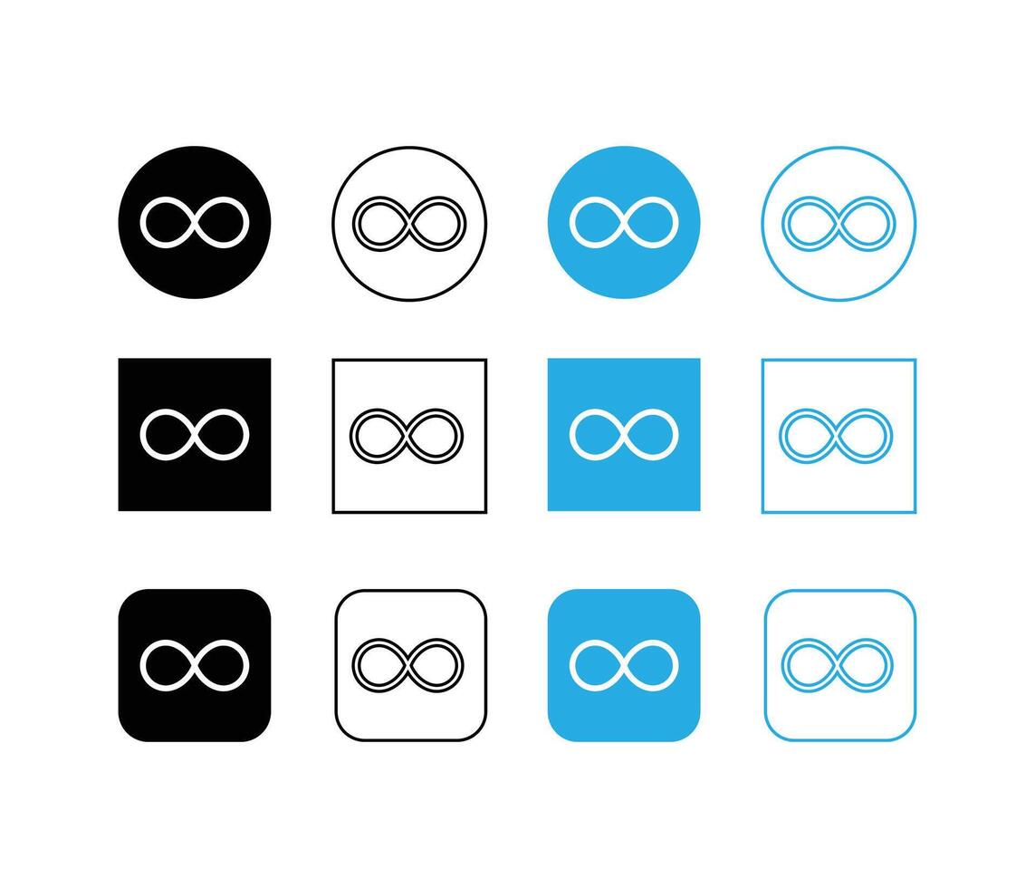 Infinity sign. infinity loop symbol. infinity endless connection symbol set for mobile and web apps vector