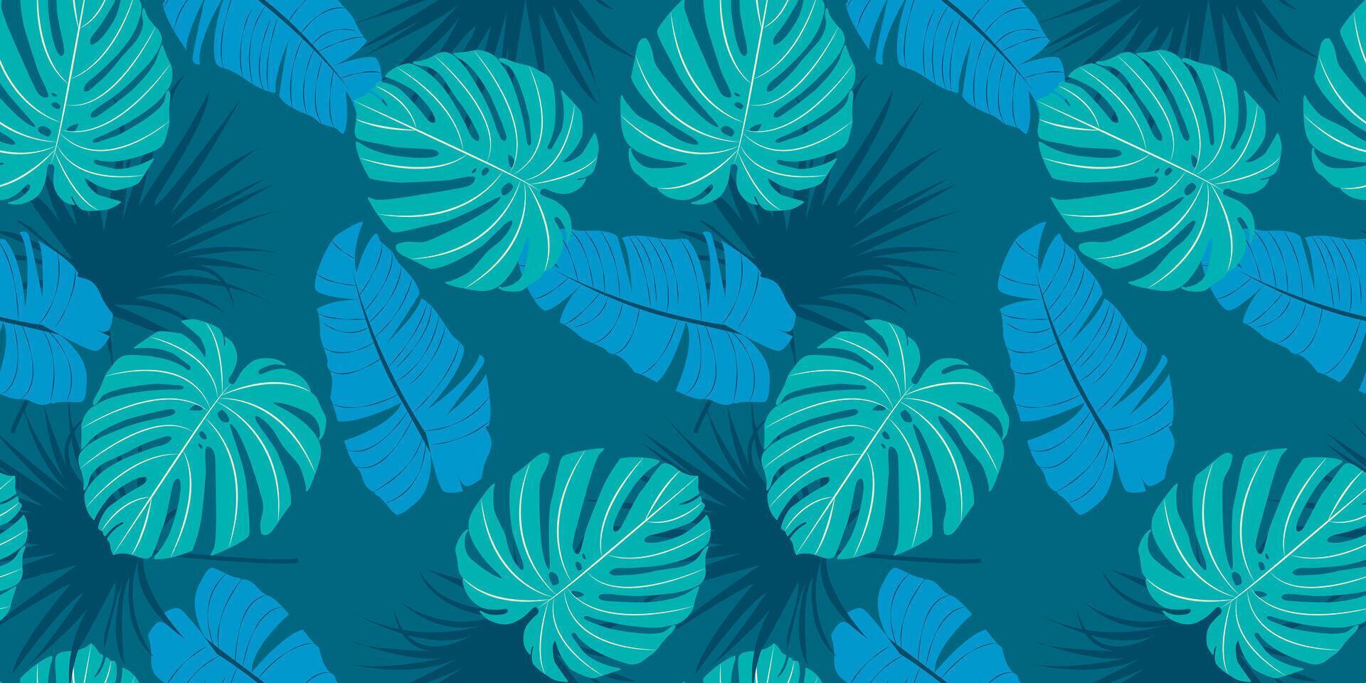 Modern colorful tropical pattern with leaves vector
