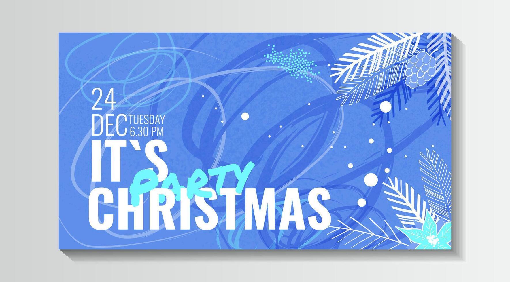 Merry christmas party flyer brochure design on red background invitation theme concept. Happy holiday greeting vector