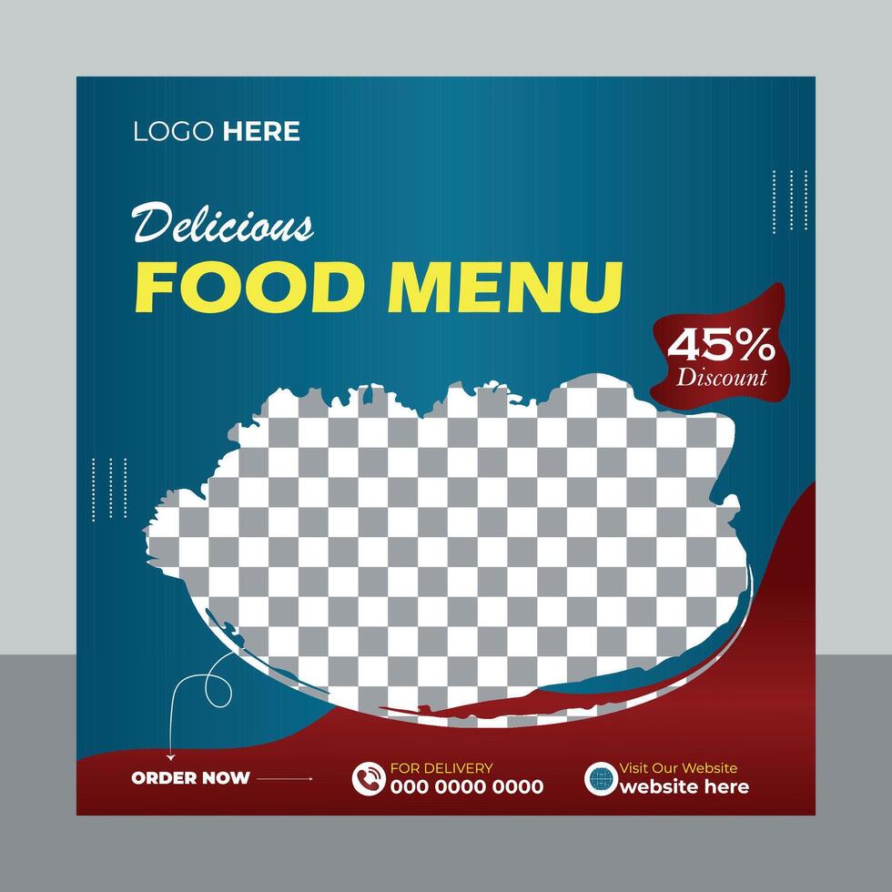Modern Food Social Media Post Template Design and Creative Poster vector