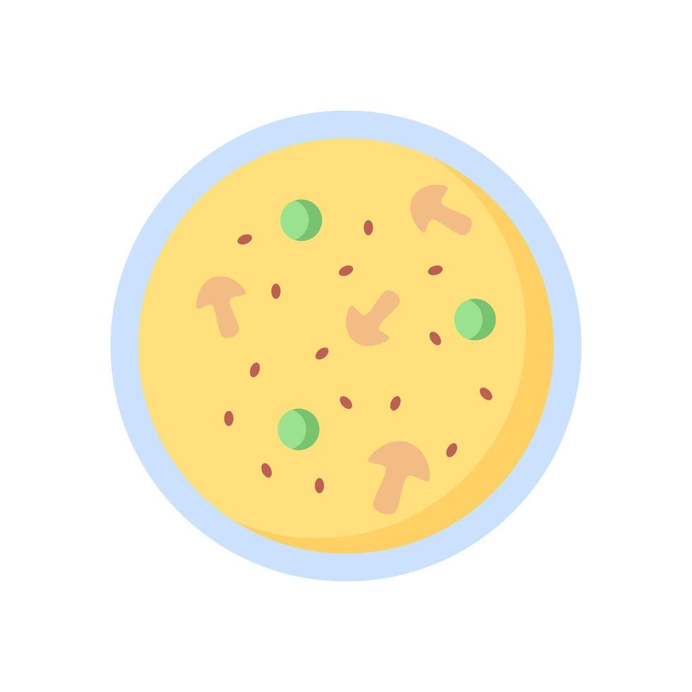 Mushroom cream soup on white background. vector