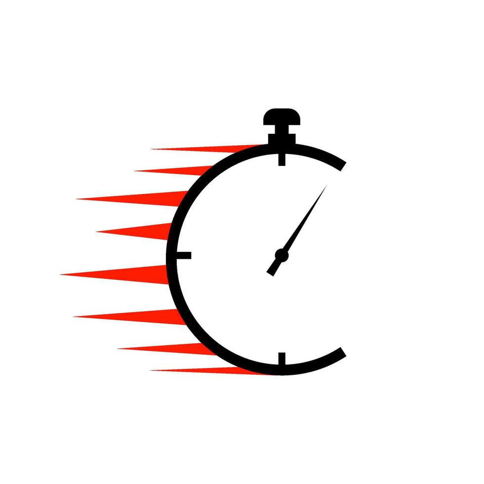 A clock designed to convey the concept of speed or fast delivery. vector