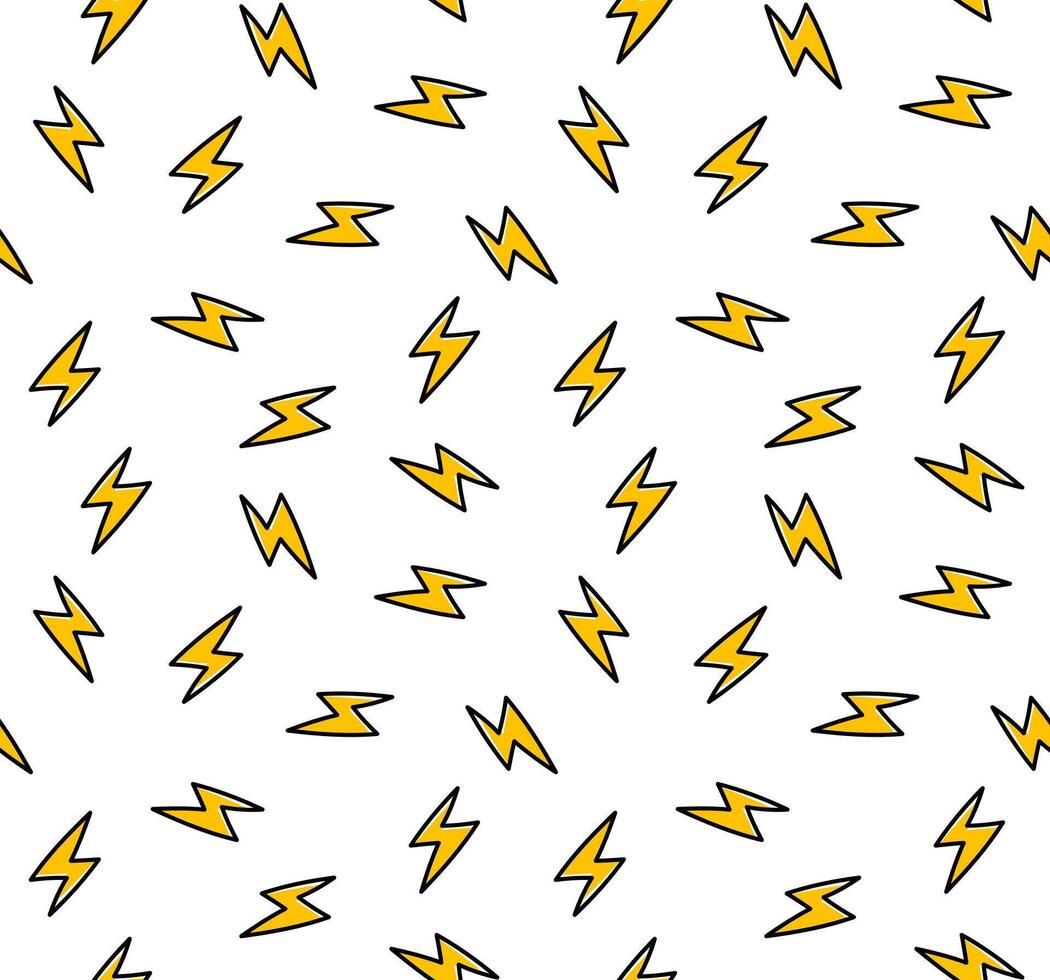 Seamless pattern with yellow bolt background. vector