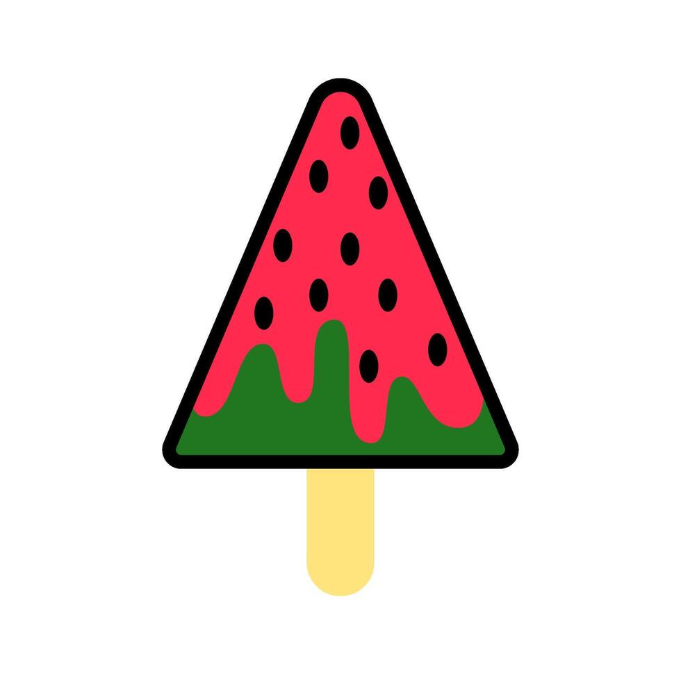 Watermelon ice cream on white background. vector