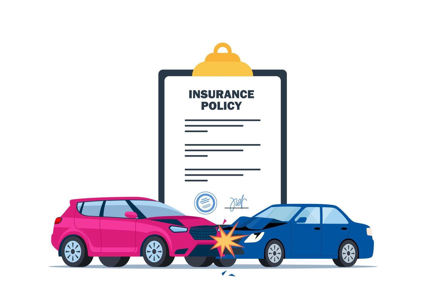 Car Insurance in Dallas Texas Car accident and insurance coverage illustration