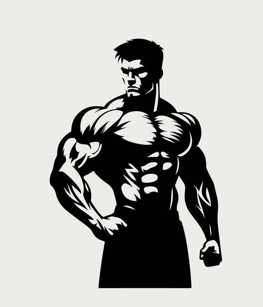 perfect Fitness men illustration vector
