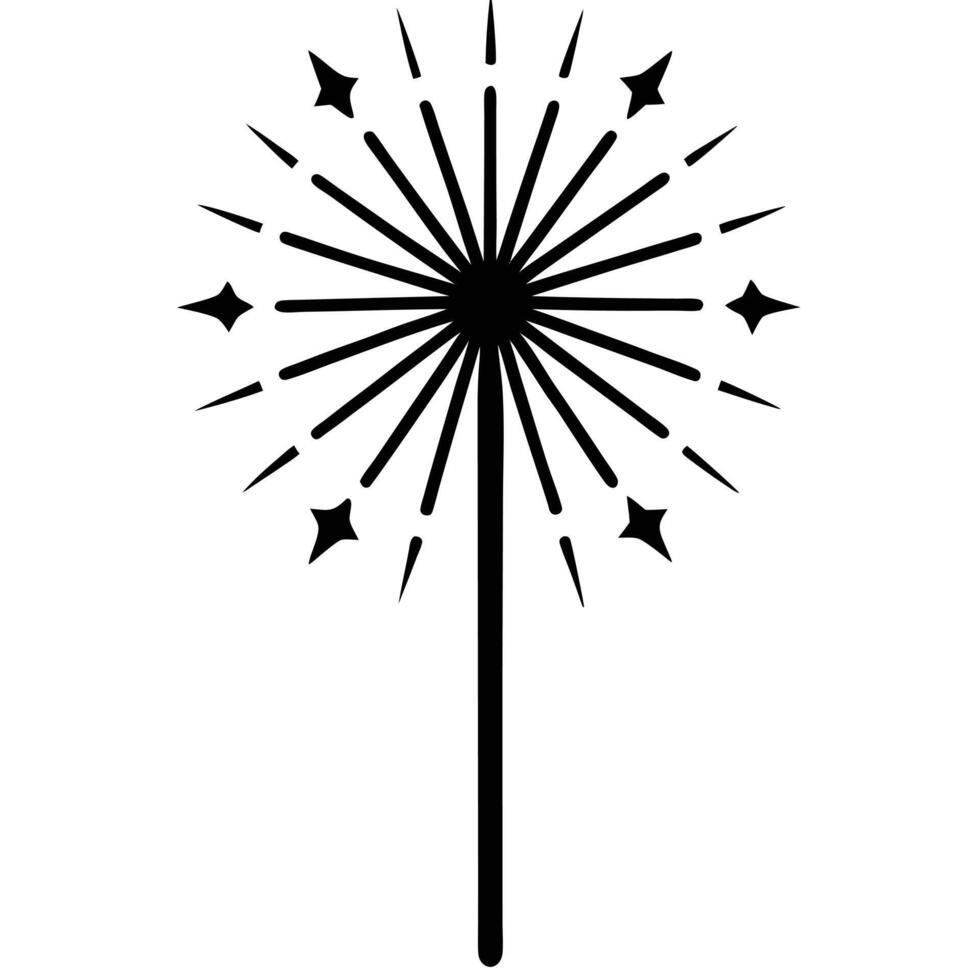 Stylized dandelion silhouette graphic for decoration and design projects purposes vector
