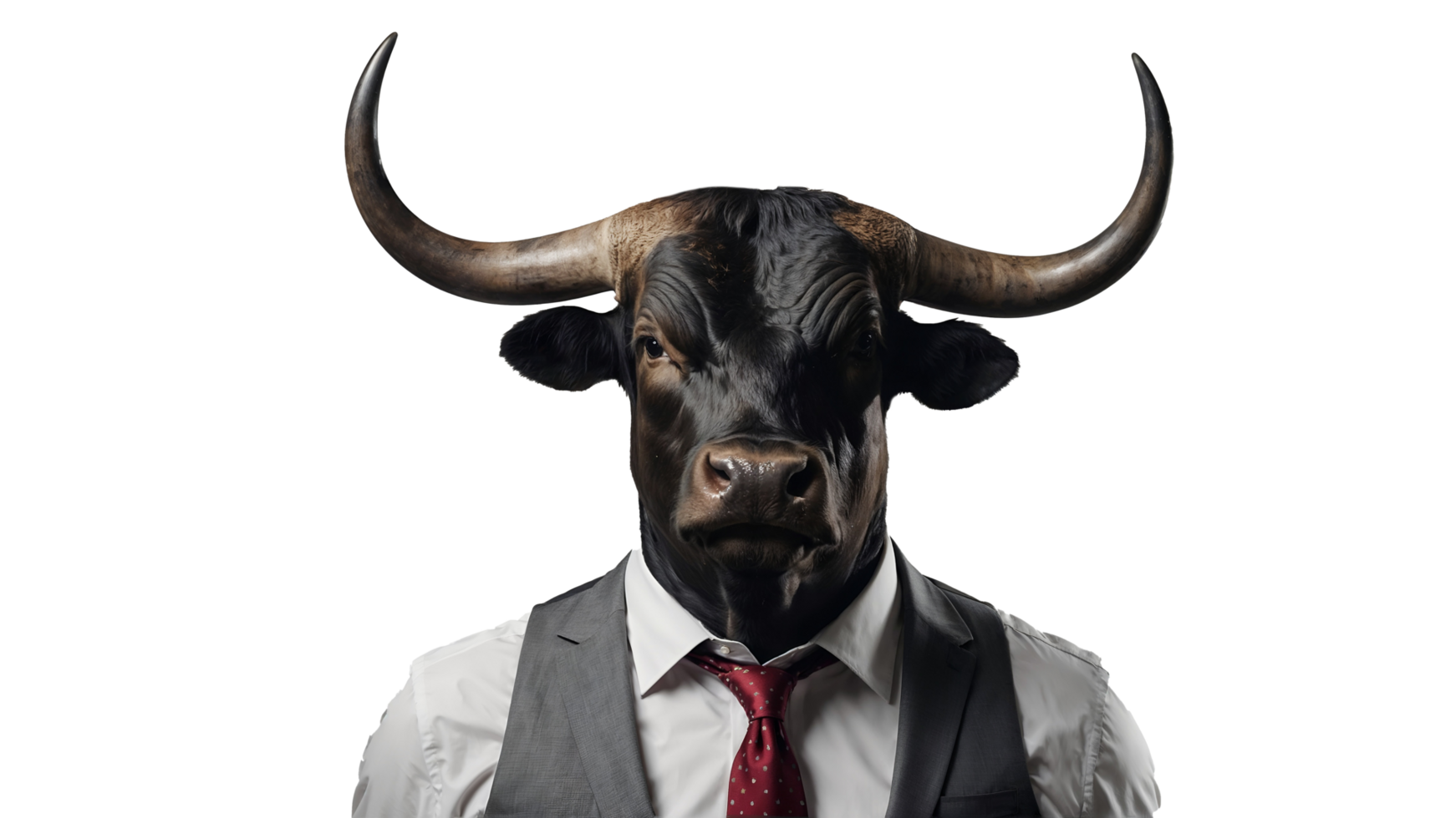 Bull in Business Suit on transparent Backgroun, Buull Marketd , Bull Market png